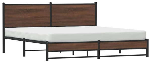 Kovový rám postele bez matrace hnědý dub 180 x 200 cm 3301409