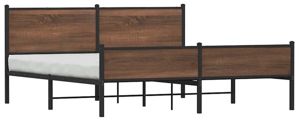 Kovový rám postele bez matrace hnědý dub 160 x 200 cm 3301414