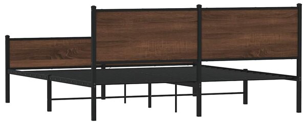 Kovový rám postele bez matrace hnědý dub 160 x 200 cm 3301414