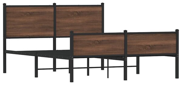 Kovový rám postele bez matrace hnědý dub 150 x 200 cm 3301413