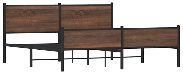 Kovový rám postele bez matrace hnědý dub 160 x 200 cm 3301414