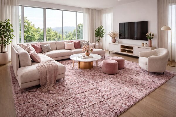 ITC, Metrážový koberec Nicosia 84, na míru, šíře 3m,4m,5m, fialová, filc, ložnice