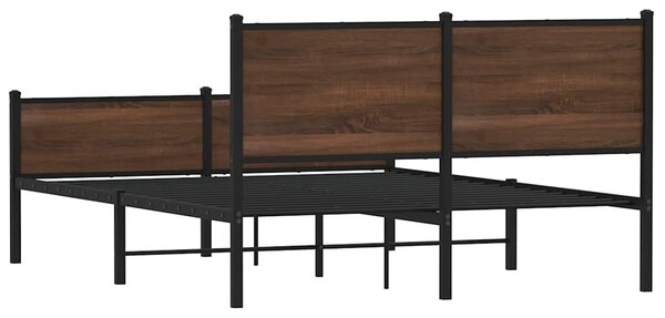 Kovový rám postele bez matrace hnědý dub 150 x 200 cm 3301413