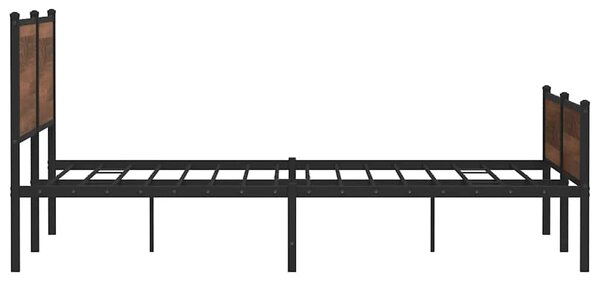Kovový rám postele bez matrace hnědý dub 160 x 200 cm 3301414