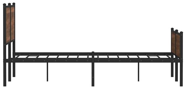 Kovový rám postele bez matrace hnědý dub 150 x 200 cm 3301413