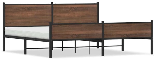 Kovový rám postele bez matrace hnědý dub 193 x 203 cm 3301417