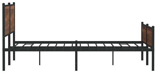 Kovový rám postele bez matrace hnědý dub 193 x 203 cm 3301417