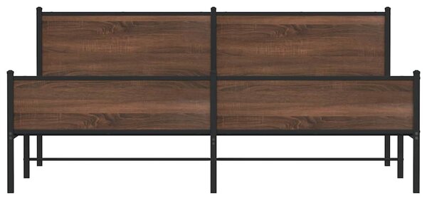 Kovový rám postele bez matrace hnědý dub 193 x 203 cm 3301417