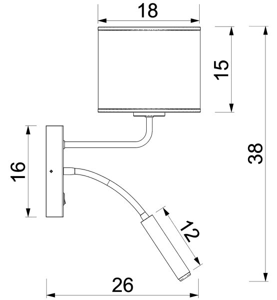 Nástěnná lampa ARDEN 1xE27/15W/230V + 1xG9/8W béžová/hnědá