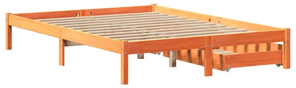 Postel bez matrace voskově hnědá 120 x 200 cm masivní borovice 3301453