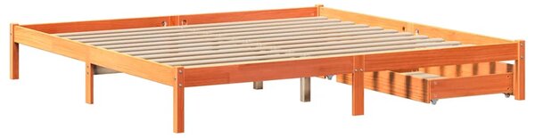 Postel bez matrace voskově hnědá 200 x 200 cm masivní borovice 3301458