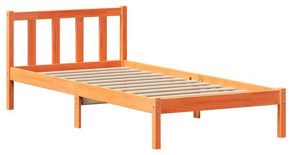 Postel bez matrace voskově hnědá 100 x 200 cm masivní borovice 3301491