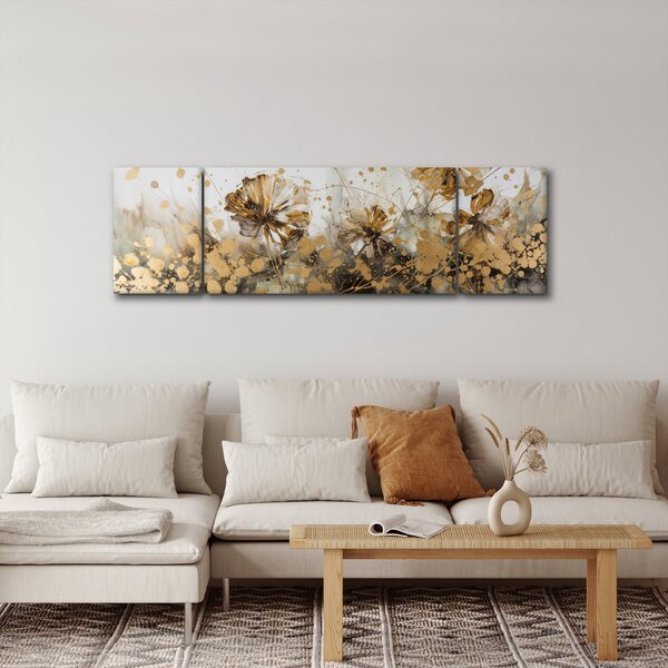 Obraz - Abstraktní květinová malba (170x50 cm)