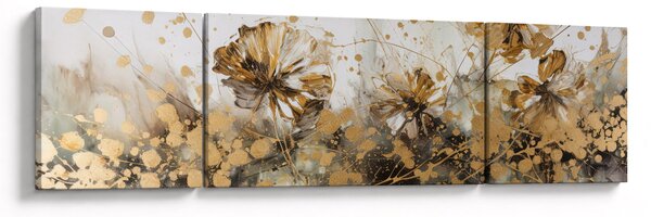Obraz - Abstraktní květinová malba (170x50 cm)