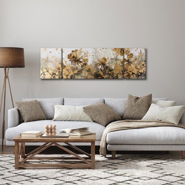 Obraz - Abstraktní květinová malba (170x50 cm)