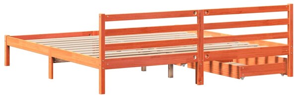 Postel bez matrace voskově hnědá 200 x 200 cm masivní borovice 3301562