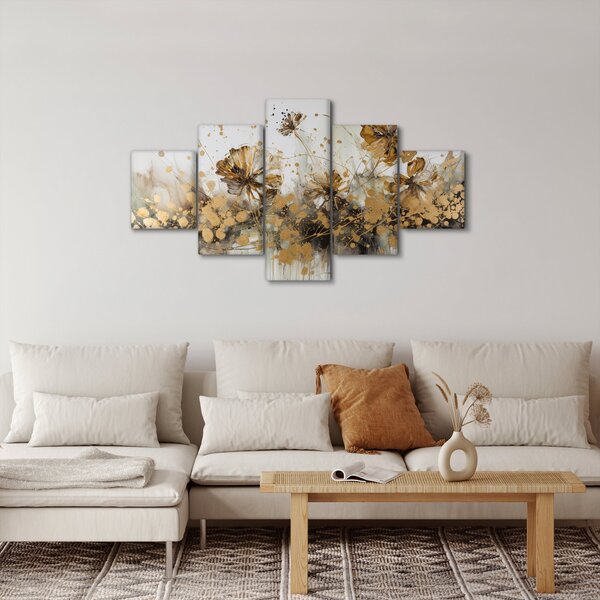 Obraz - Abstraktní květinová malba (125x70 cm)