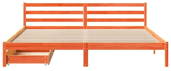 Postel bez matrace voskově hnědá 200 x 200 cm masivní borovice 3301562