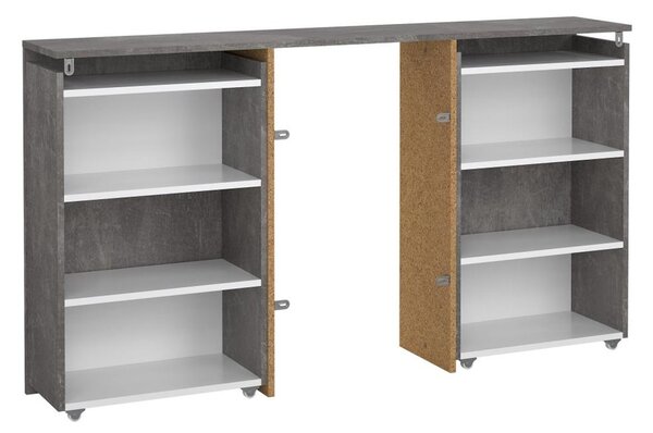 Úložné čelo postele Simplicity II 145 cm, šedá / bílý lesk