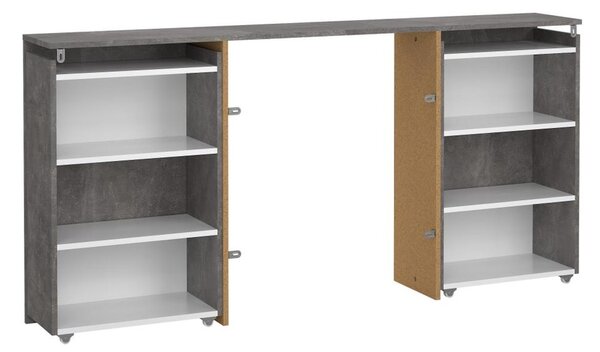 Úložné čelo postele Simplicity II 165 cm, šedá / bílý lesk