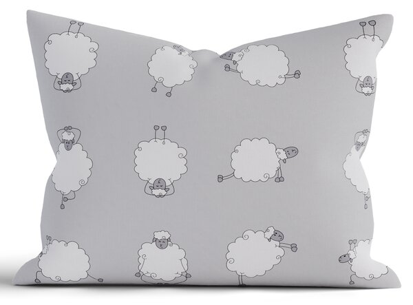MK Lůžkoviny Bavlněný povlak na polštář Renforcé 70 x 90 cm - Ovečky Morning Yoga šedý