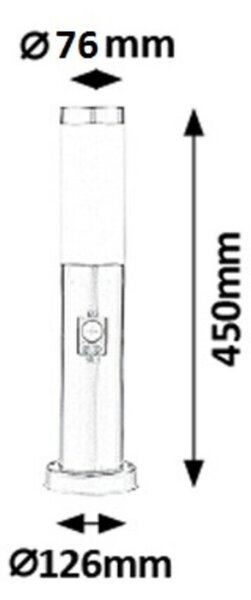 Rabalux venkovní sloupkové svítidlo Inox torch E27 1x MAX 25W saténová chromová IP44 8267