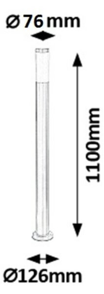Rabalux venkovní sloupkové svítidlo Inox torch E27 1x MAX 25W saténová chromová IP44 8268