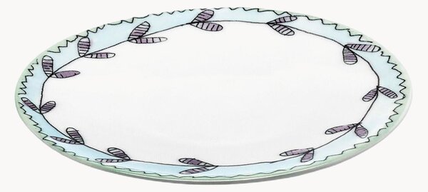 Sada dezertních talířů z kostního porcelánu Midnight Flowers, 2 díly