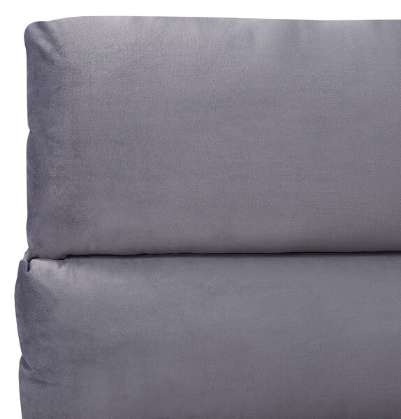 Postel s úložným prostorem Umělý samet BATILLY 160 x 200 cm Šedá