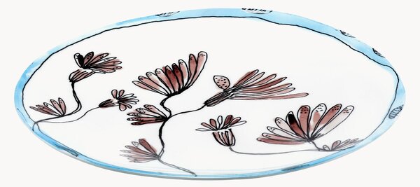 Servírovací talíř z kostního porcelánu Midnight Flowers