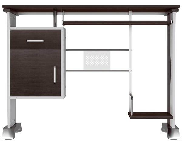 HOMCOM Moderní počítačový stůl 100Š x 52H x 75V cm Černý ořech a bílá | Aosom