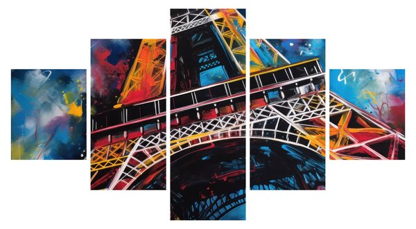 Obraz - Malba Eiffelovy věže II. (125x70 cm)