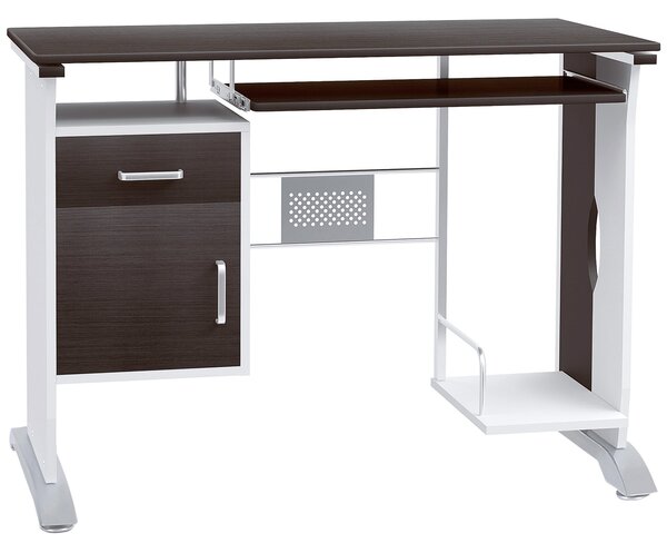 HOMCOM Moderní počítačový stůl 100Š x 52H x 75V cm Černý ořech a bílá | Aosom