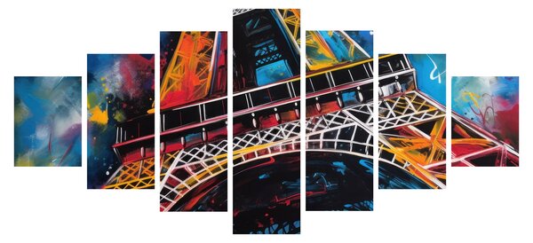 Obraz - Malba Eiffelovy věže II. (210x100 cm)