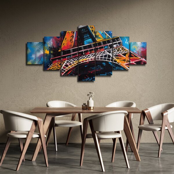 Obraz - Malba Eiffelovy věže II. (210x100 cm)