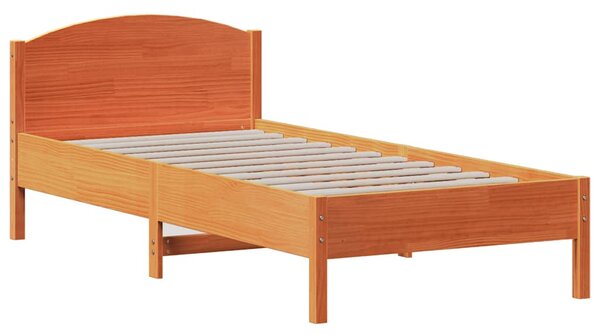 Postel bez matrace voskově hnědá 100 x 200 cm masivní borovice 3301844