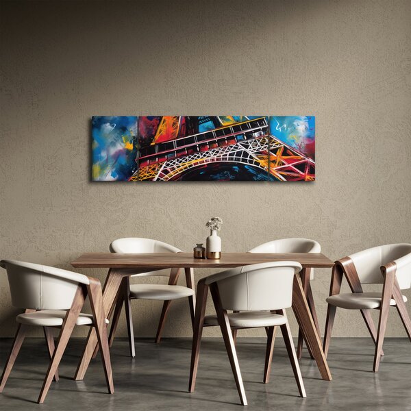 Obraz - Malba Eiffelovy věže II. (170x50 cm)