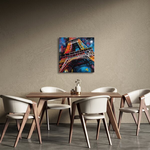 Obraz - Malba Eiffelovy věže II. (30x30 cm)