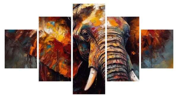 Obraz - Malba slona (125x70 cm)