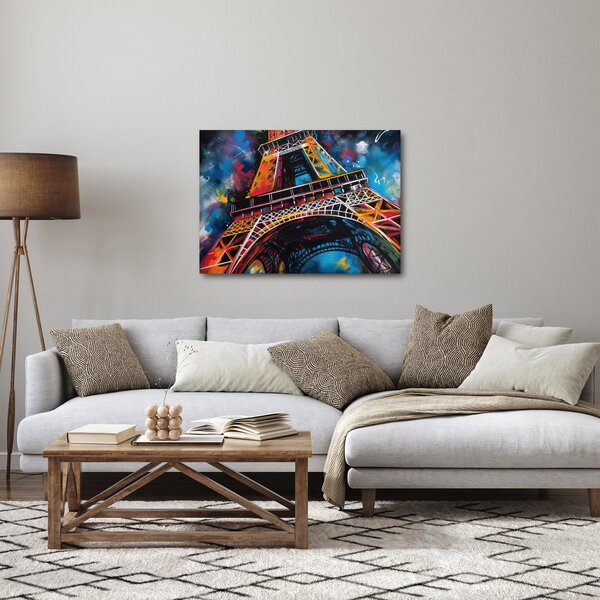 Obraz - Malba Eiffelovy věže II. (70x50 cm)