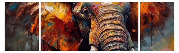 Obraz - Malba slona (170x50 cm)