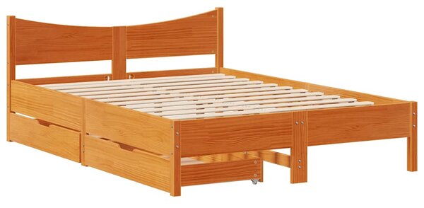 Rám postele se zásuvkami voskově hnědý 160x200cm masiv borovice 3301901