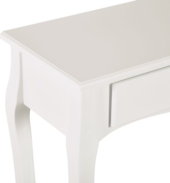 HOMCOM Konferenční Stolek s Úložným Prostorem do Obývacího Pokoj a Předsíně s Šuplíky a Policí Elegantní Design 100x33x75cm Bílý Lesklý Dřevěný | Aoso