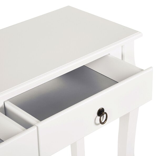 HOMCOM Konferenční Stolek s Úložným Prostorem do Obývacího Pokoj a Předsíně s Šuplíky a Policí Elegantní Design 100x33x75cm Bílý Lesklý Dřevěný | Aoso