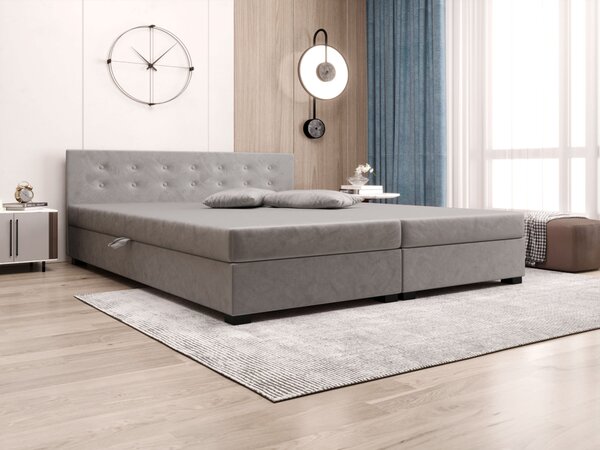 Manželská postel s úložným prostorem 180x200 ROSIE 11 - světle šedá