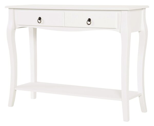 HOMCOM Konferenční Stolek s Úložným Prostorem do Obývacího Pokoj a Předsíně s Šuplíky a Policí Elegantní Design 100x33x75cm Bílý Lesklý Dřevěný | Aoso