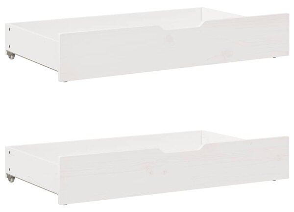 Válenda se zásuvkami bílá 80 x 200 cm masivní borovice 3302127