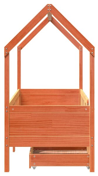 Dětská postel se zásuvkami 70 x 140 cm masivní borové dřevo 3302046