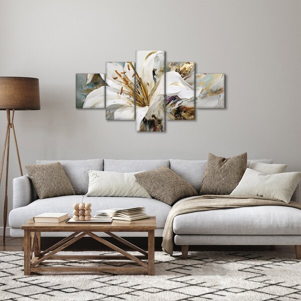 Obraz - Abstrakce s lilií (125x70 cm)
