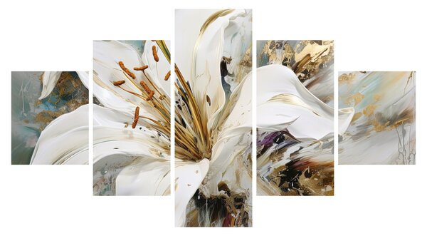 Obraz - Abstrakce s lilií (125x70 cm)